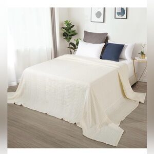 NEW PHF 100% Cotton Waffle Weave Blanket Oversized King-